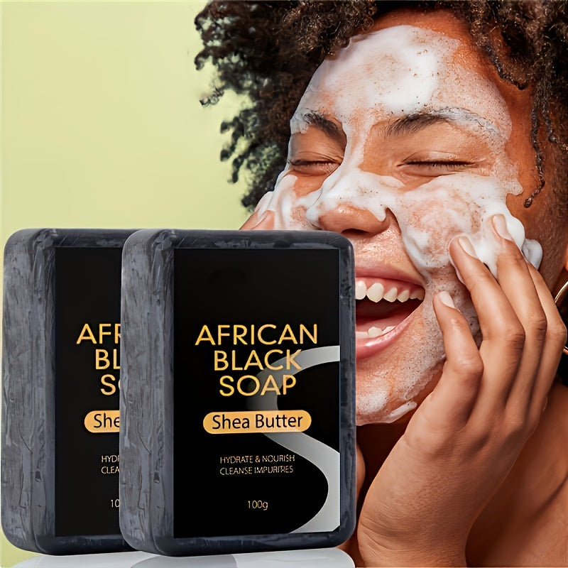 GlowPure Authentic African Soap Bar with Shea Butter and Natural Botanicals